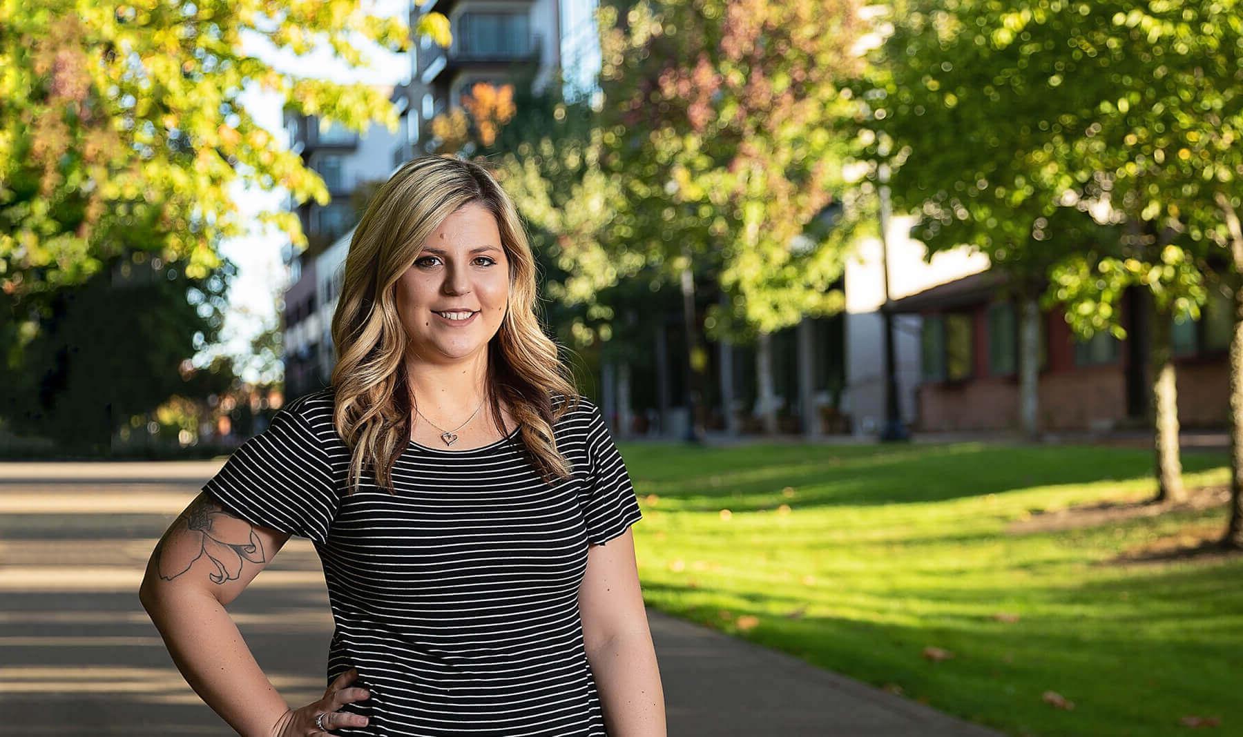 Student on campus